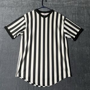 Teamwork Athletic Apparel Men's L Black/White Striped V-Neck Ref Jersey
